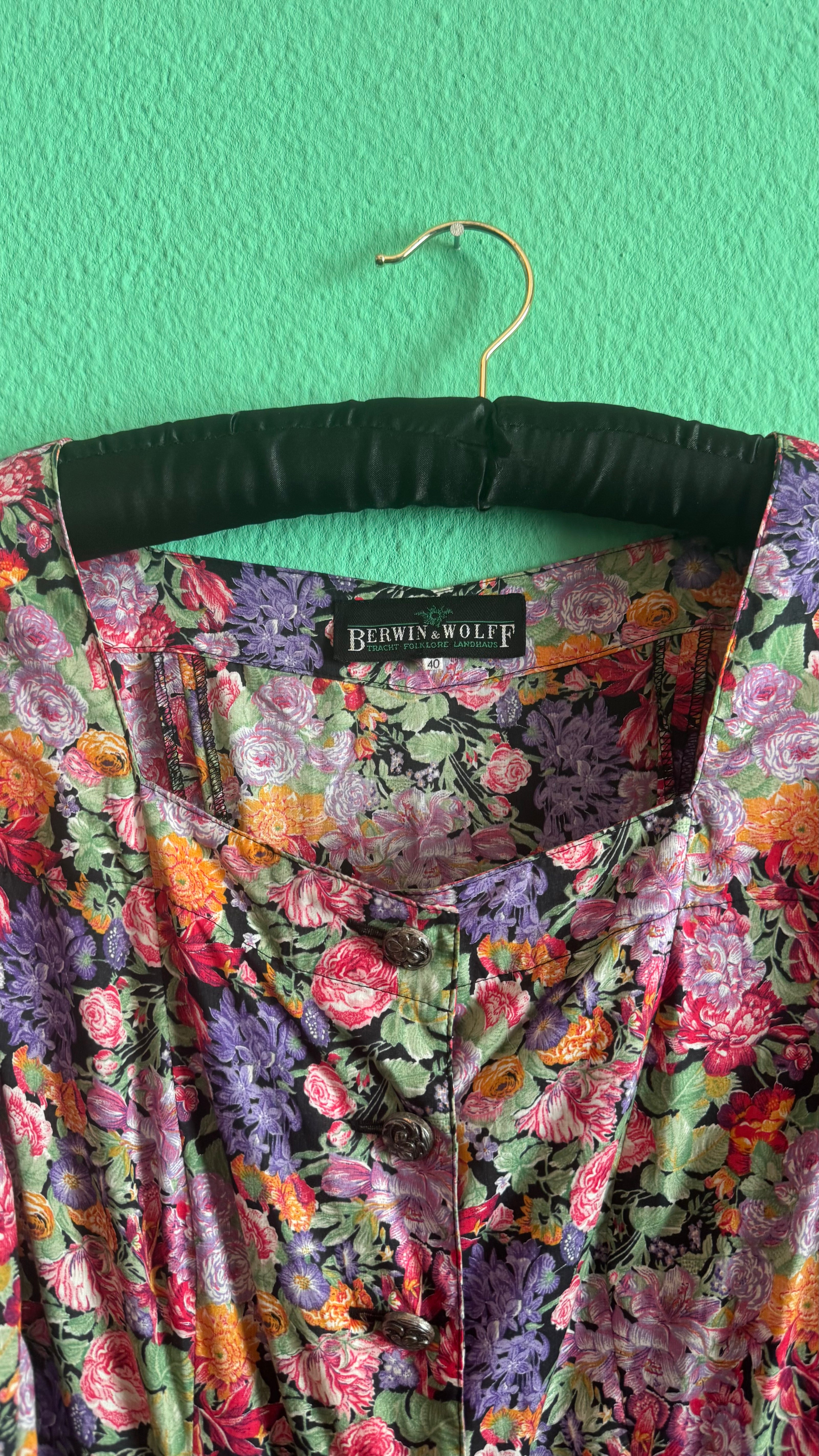 Vintage 1980s Floral Button-Front Maxi Dress by Berwin & Wolff