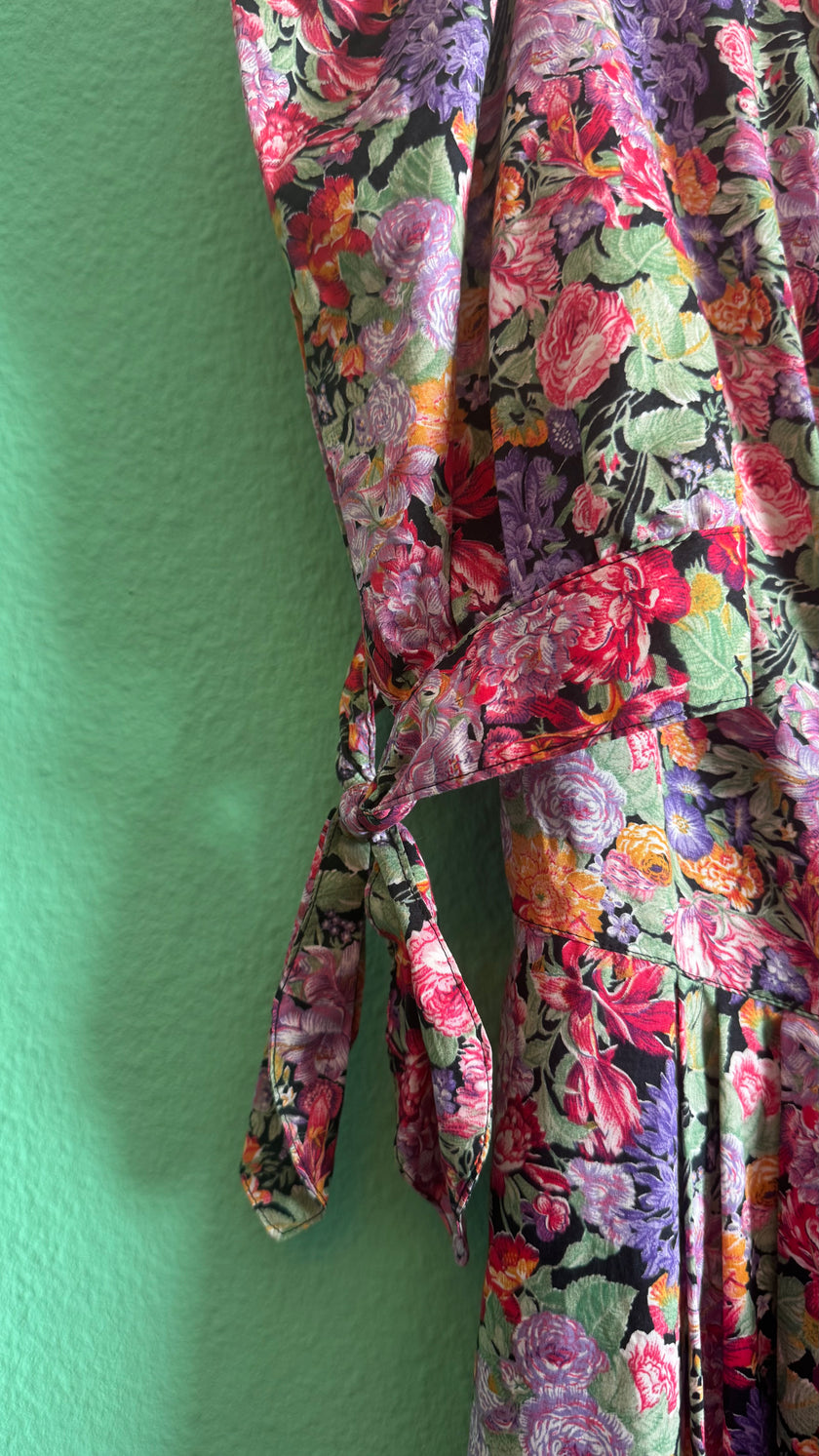 Vintage 1980s Floral Button-Front Maxi Dress by Berwin & Wolff