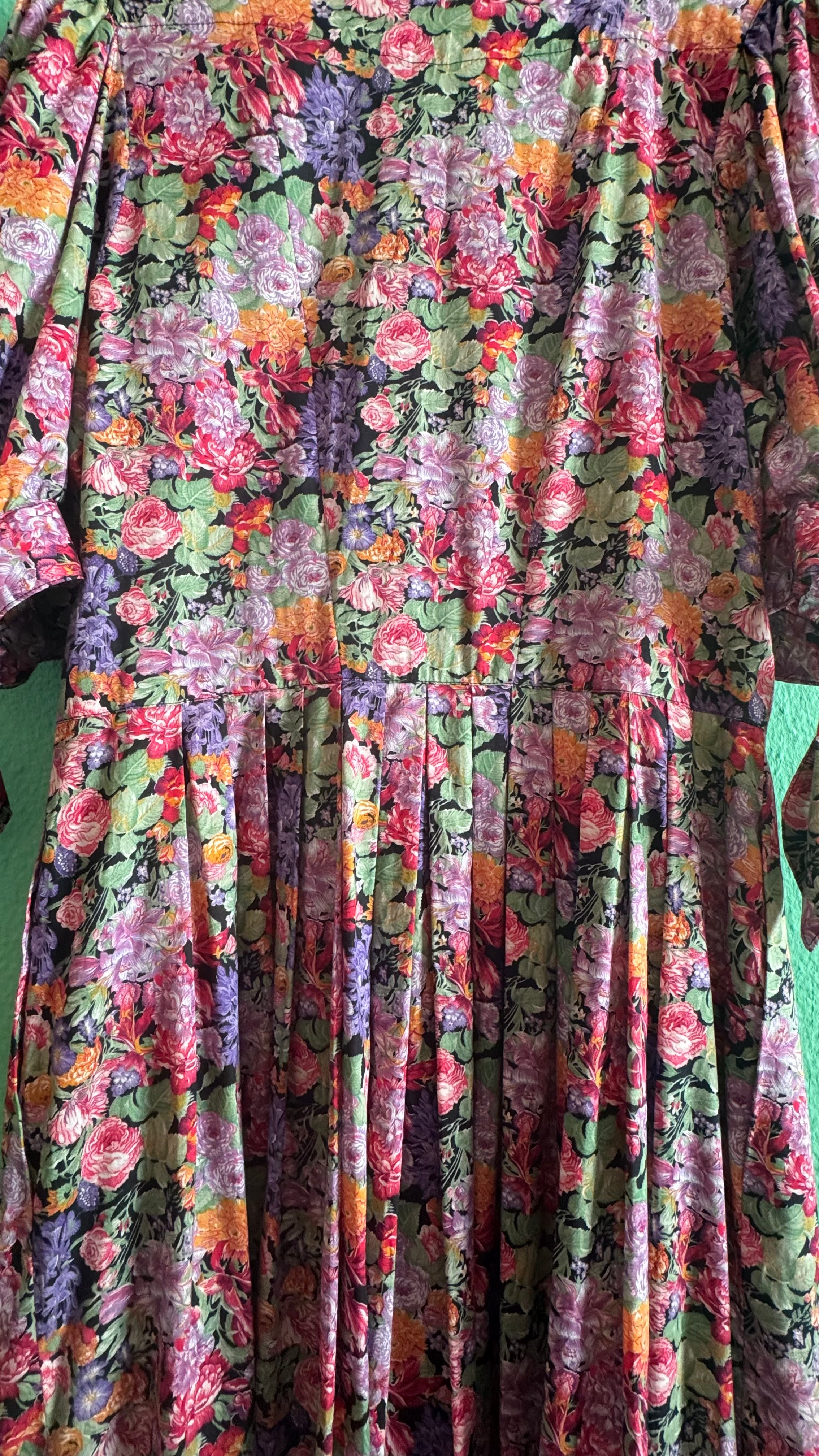 Vintage 1980s Floral Button-Front Maxi Dress by Berwin & Wolff