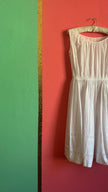 Vintage 1950s White Cotton Eyelet Day Dress
