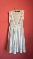 Vintage 1950s White Cotton Eyelet Day Dress
