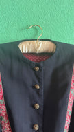Vintage 1980s Black Tracht Jacket With Woven Red Trim