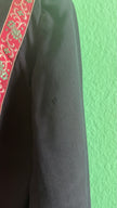 Vintage 1980s Black Tracht Jacket With Woven Red Trim