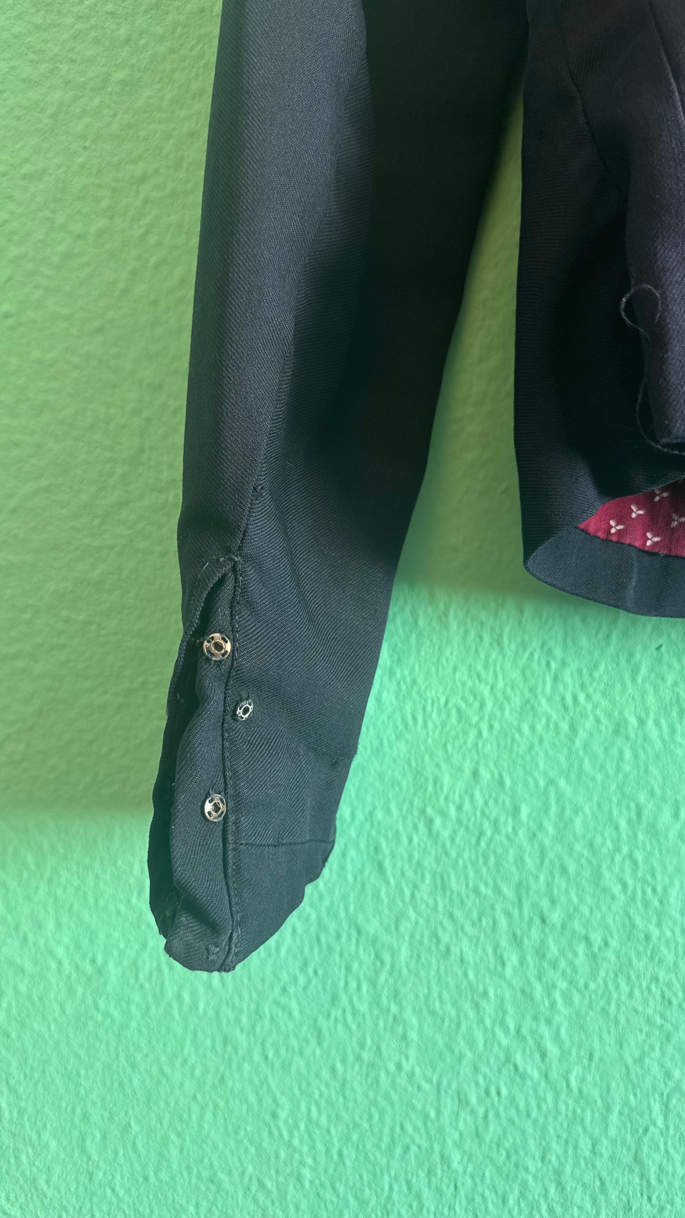 Vintage 1980s Black Tracht Jacket With Woven Red Trim