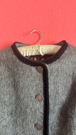 Vintage 1980s Grey Tracht Jacket With Coin-Style Buttons