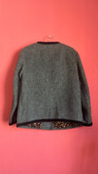 Vintage 1980s Grey Tracht Jacket With Coin-Style Buttons