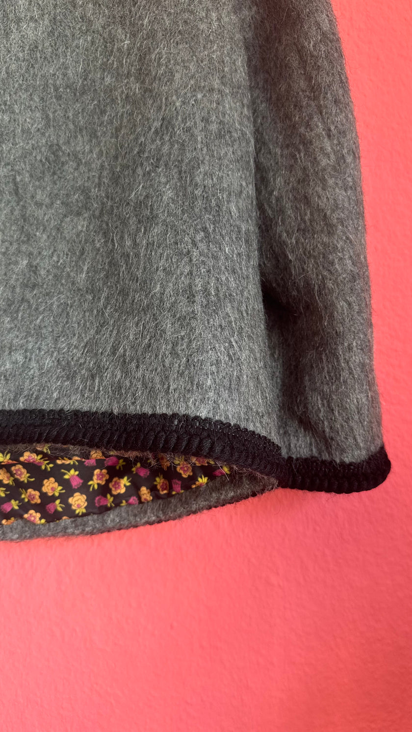 Vintage 1980s Grey Tracht Jacket With Coin-Style Buttons