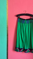Vintage 1980s Oleg Cassini Emerald Green Midi Skirt