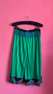 Vintage 1980s Oleg Cassini Emerald Green Midi Skirt