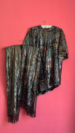 Vintage 1980s Metallic Oversized Dress With Two Matching Scarves