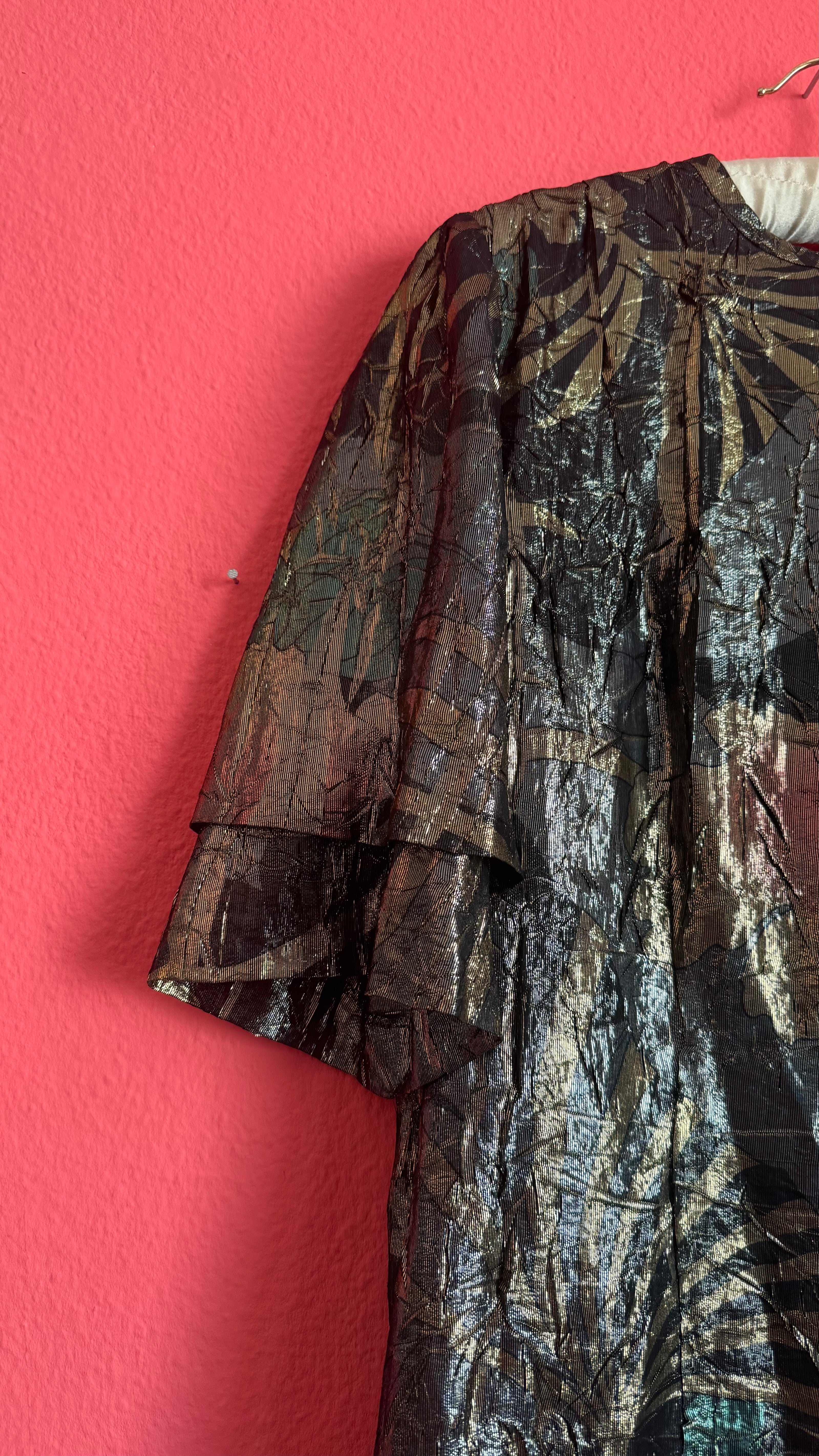 Vintage 1980s Metallic Oversized Dress With Two Matching Scarves