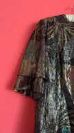 Vintage 1980s Metallic Oversized Dress With Two Matching Scarves