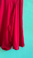 Vintage 1990s Raspberry Red Chiffon Maxi Skirt by Vera Mont