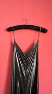 Vintage 2000s Patrizia Pepe Metallic Black Ruched Maxi Dress