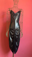 Vintage 2000s Patrizia Pepe Metallic Black Ruched Maxi Dress