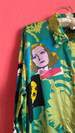 Vintage 1990s Escada Silk Pop Art Portrait Blouse
