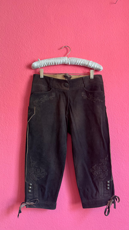 Vintage 1990s Brown Suede Tracht Knickerbockers by Stickerpoint