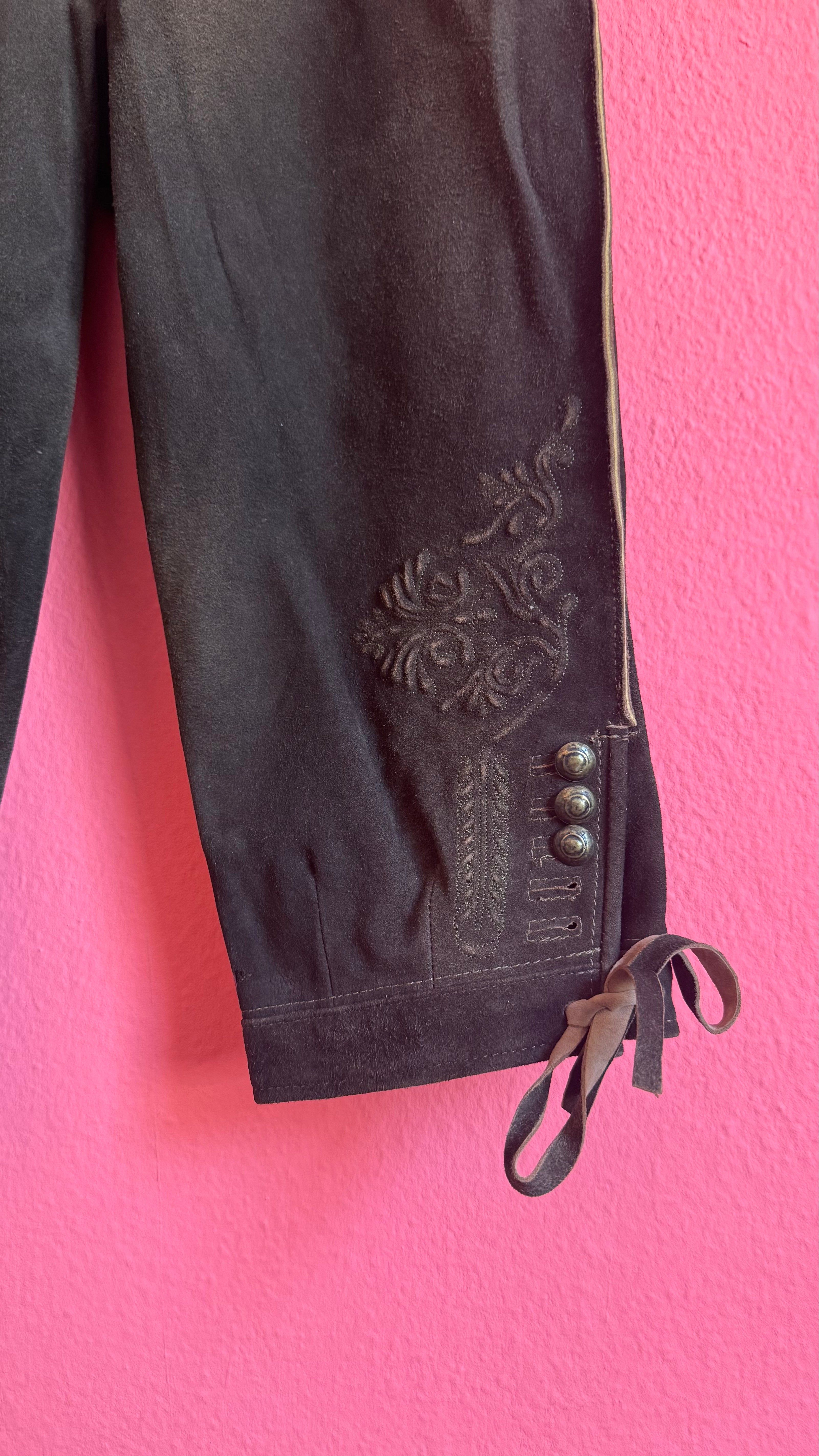 Vintage 1990s Brown Suede Tracht Knickerbockers by Stickerpoint