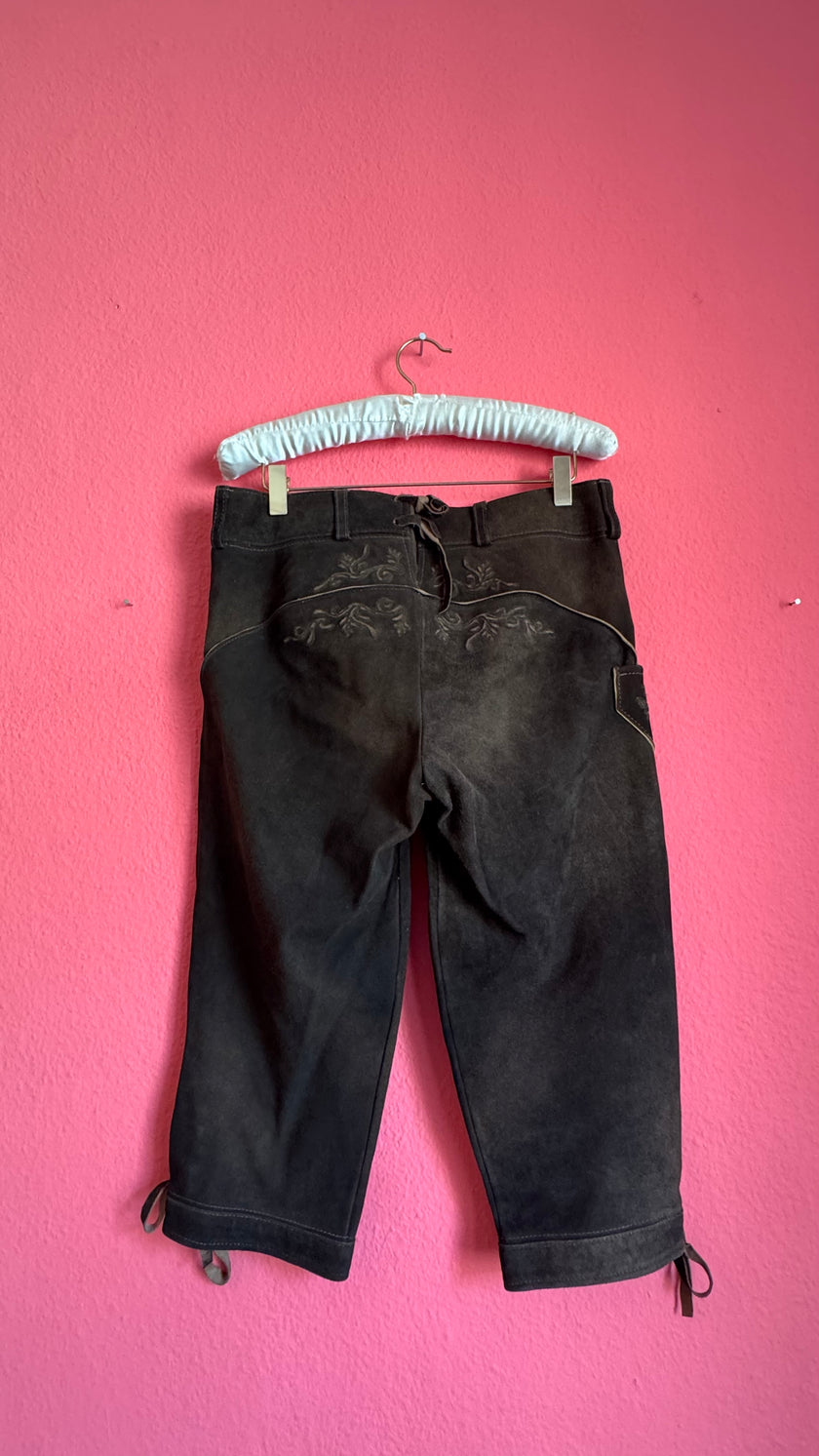 Vintage 1990s Brown Suede Tracht Knickerbockers by Stickerpoint