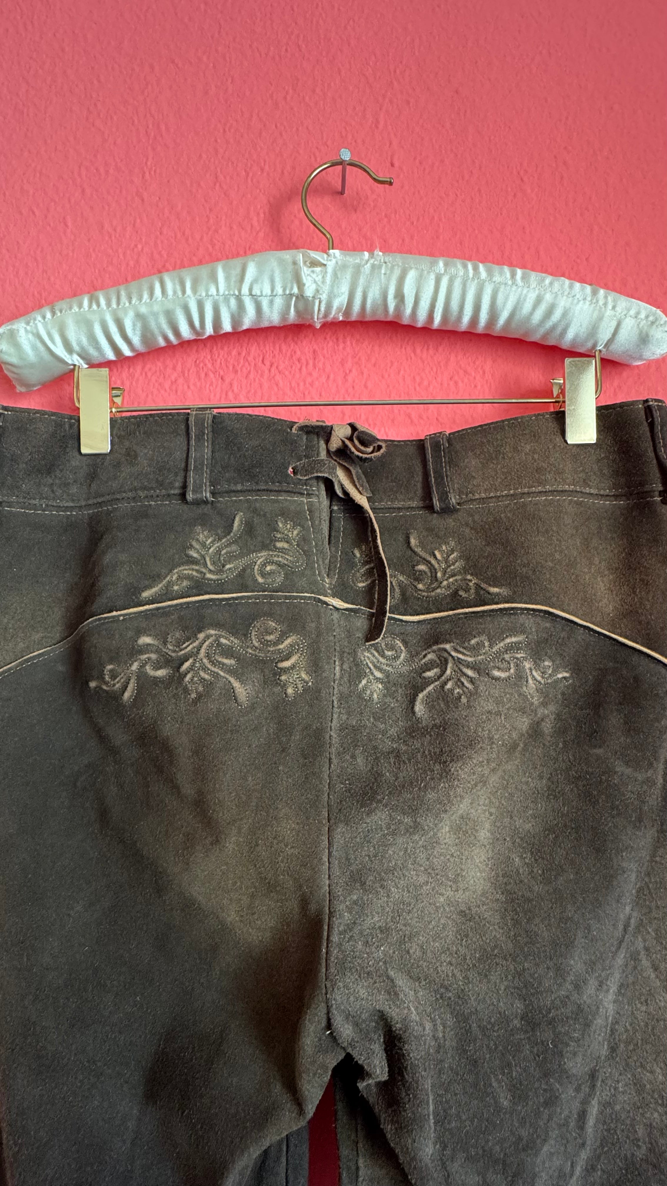 Vintage 1990s Brown Suede Tracht Knickerbockers by Stickerpoint