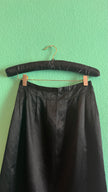 Vintage 1980s Black Satin Tracht Apron With Floral Embroidery