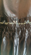 Vintage 1980s Black Satin Tracht Apron With Floral Embroidery