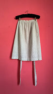Vintage 1970s Ivory and Green Floral Stripe Tracht Apron