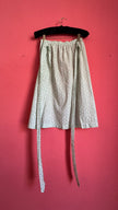 Vintage 1970s Ivory and Green Floral Stripe Tracht Apron