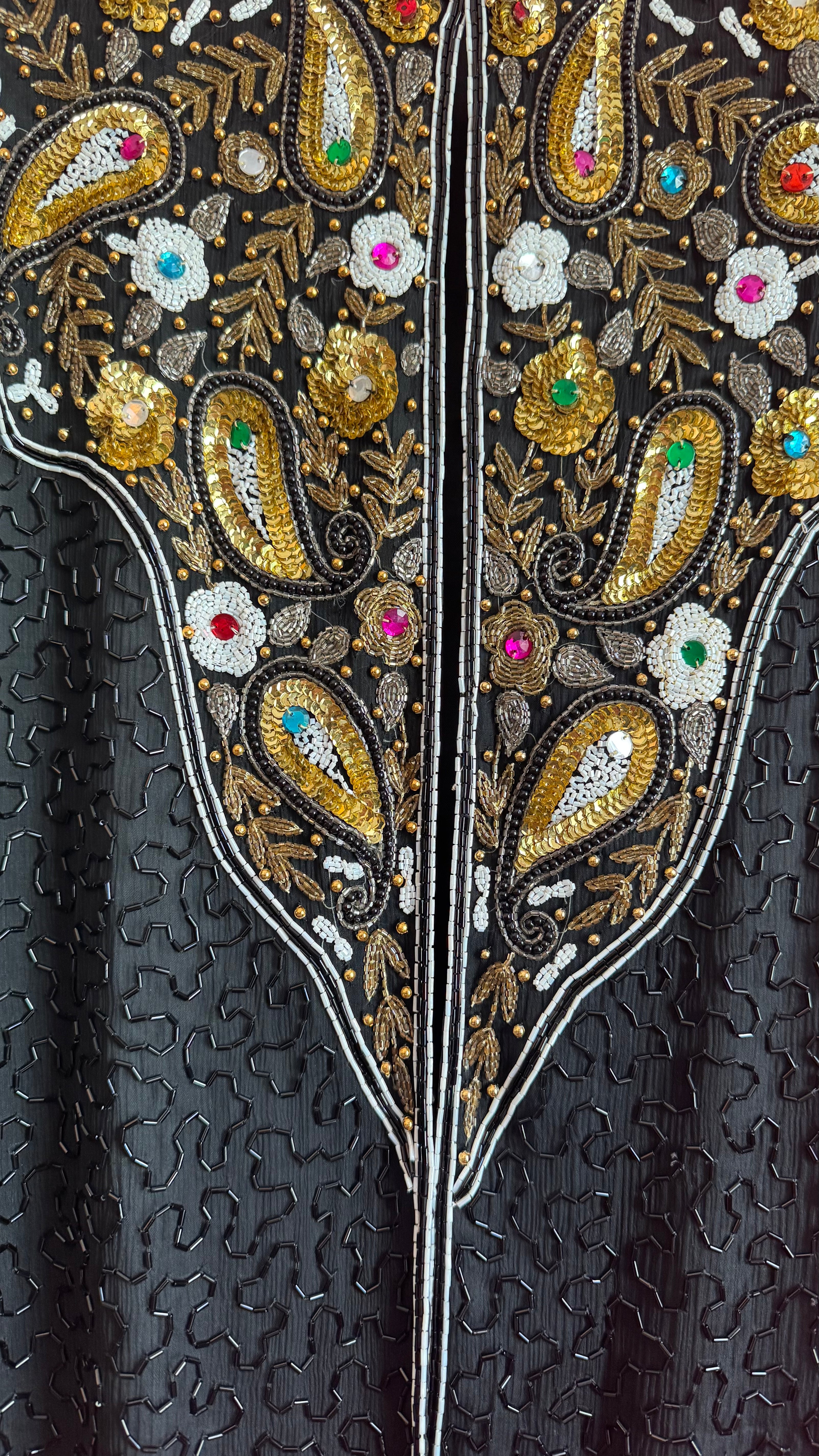 Vintage 1980s Black Silk Beaded Evening Jacket