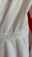 Vintage 1970s White Cotton Ruffle Blouse With Crochet Insets