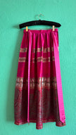 Vintage 1980s Fuchsia Jacquard Tracht Apron With Paisley Border