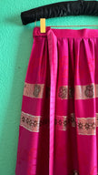 Vintage 1980s Fuchsia Jacquard Tracht Apron With Paisley Border