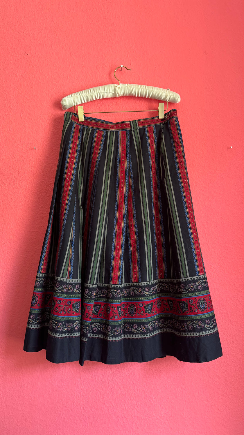 Vintage 1950s Green Novelty Print Day Dress