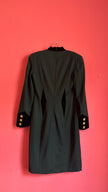 Vintage 1990s Escada Dark Green Virgin Wool Dress With Velvet Panels