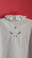 Vintage 1970s White Embroidered Blouse With Butterfly Appliqués