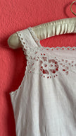 Vintage 1950s White Linen Camisole With Cutwork Embroidery
