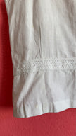 Vintage 1950s White Linen Camisole With Cutwork Embroidery