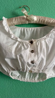 Vintage 1970s White Cotton Dirndl Blouse With Lace Trim