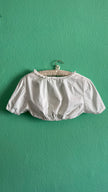 Vintage 1970s White Cotton Dirndl Blouse With Lace Trim