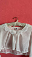Vintage 1970s White Cropped Dirndl Blouse With Lace Bell Sleeves