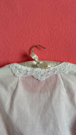 Vintage 1970s White Cropped Dirndl Blouse With Lace Bell Sleeves