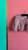Vintage 1980s Red Gingham Cropped Dirndl Blouse by Gebirgsstürmer