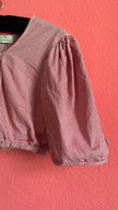 Vintage 1980s Red Gingham Cropped Dirndl Blouse by Gebirgsstürmer