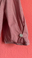 Vintage 1980s Red Gingham Cropped Dirndl Blouse by Gebirgsstürmer