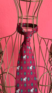 Vintage 1980s Burgundy Silk Elephant Necktie and Women’s Belt Made in Italy