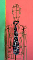 Vintage 1980s Abstract Print Necktie and Women’s Belt by Mercedes