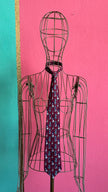 Vintage 1980s Burgundy Figural Print Tie and Women’s Belt by PEAU