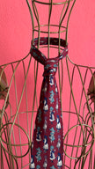 Vintage 1980s Burgundy Figural Print Tie and Women’s Belt by PEAU