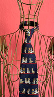 Vintage 1990s Navy Silk Novelty Tie and Women’s Belt by Henley