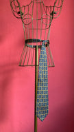 Vintage 1980s Silk Geometric Tie and Women’s Belt Made in Italy